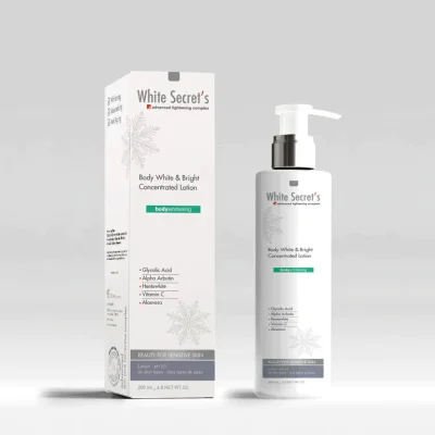 White Secret`s Body White & Bright Concentrated Lotion Kuwait Gulf Middle East لوشن الجسم المركز للتبييض وايت سيكريتس - 200 مل الكويت و الخليج