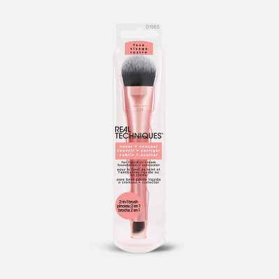 Cover + Conceal Dual Face Brush Real Techniques 231 232 Ewink Kuwait فرشاة الوجه كوفر + كونسيل للفاونديشن السائل و الكونسيلر الكويت
