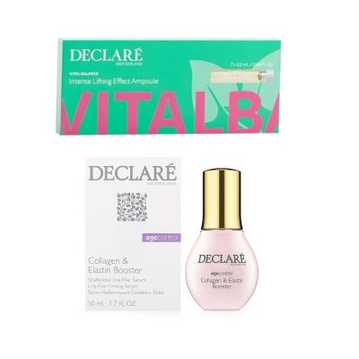 Declare Collagen & Elastin Serum + Vital balance Ampoules Offer Kuwait مجموعة شد ونضارة البشرة ديكلاريه سيرم الكولاجين والايلاستين + أمبولات الكويت