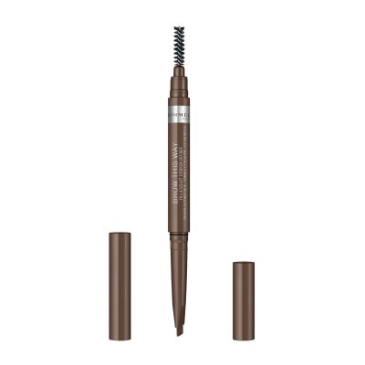 Buy Rimmel Brow This Way Eyebrow Definer 002 Medium Brown Ewink Kuwait Gulf اشترى ريميل قلم محدد حواجب برو ذيس واى دارك براون بنى متوسط الكويت و الخليج
