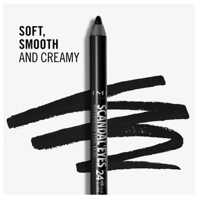 Rimmel Waterproof Kohl Kajal Scandal Eyes 001 Black Ewink Kuwait Gulf Middle East ريميل قلم كحل كاجال سكاندال ايز ضد الماء 001 اسود الكويت و الخليج 3