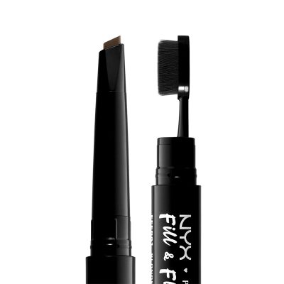 NYX Ash Brown Fill & Fluff Eyebrow Pomade Pencil Ewink Kuwait Gulf اشترى نيكس قلم حواجب بوميد فيل اند فلاف اش براون الكويت و الخليج الشرق الاوسط 1