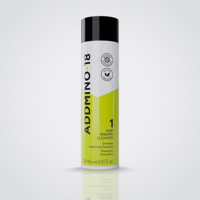 Addmino-18 - (1) Hair Reborn Cleanser - (Damage Shampoo) - 250ml Kuwait & Gulf شامبو هير ريبورن كلينزر تنظيف من المواد الكيميائية ادمينو 18 الكويت و الخليج