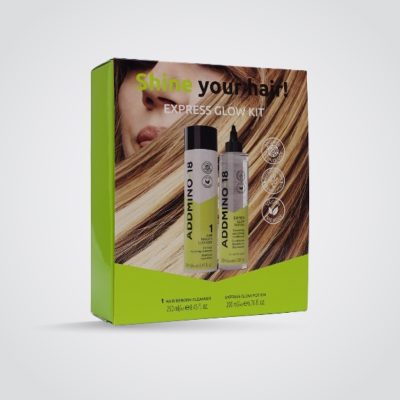 Addmino-18 - Express Glow Kit - (Shining Kit) Kuwait Gulf Middle East ادمينو 18 مجموعة اكسبريس غلو للمعان الشعر شايننينغ كيت الكويت و الخليج الشرق الاوسط